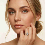 2.17 Ct Marquise Moissanite Cathedral Setting Engagement Ring