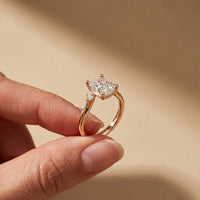 2.16 Ct Radiant Moissanite Halo Classic Solitaire Engagement Ring