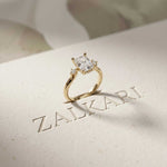 2.16 Ct Radiant Moissanite Halo Classic Solitaire Engagement Ring