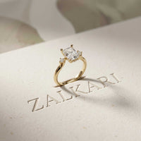 2.16 Ct Radiant Moissanite Halo Classic Solitaire Engagement Ring
