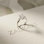 2.16 Ct Radiant Moissanite Halo Classic Solitaire Engagement Ring