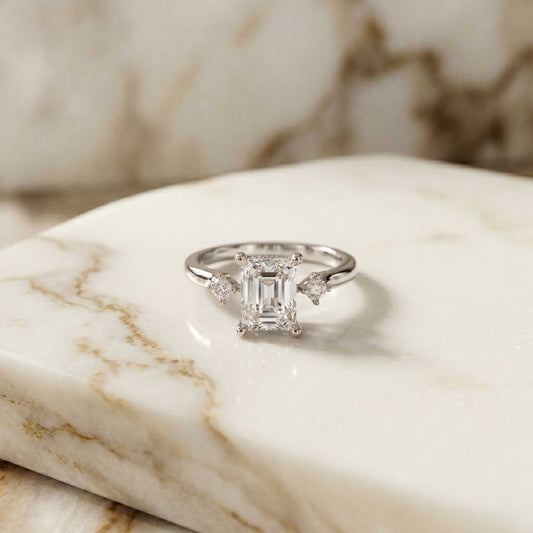 2.16 Ct Radiant Moissanite Halo Classic Solitaire Engagement Ring