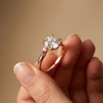 2.16 Ct Round Moissanite Hidden Halo Promise Ring