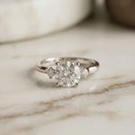 2.16 Ct Round Moissanite Hidden Halo Promise Ring
