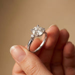 2.16 Ct Round Moissanite Hidden Halo Promise Ring