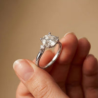 2.16 Ct Round Moissanite Hidden Halo Promise Ring