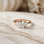 2.82 Ct Cushion Moissanite Secret Halo Engagement Ring