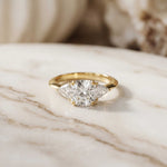 2.82 Ct Cushion Moissanite Secret Halo Engagement Ring