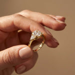 2.82 Ct Cushion Moissanite Secret Halo Engagement Ring