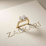 2.82 Ct Cushion Moissanite Secret Halo Engagement Ring