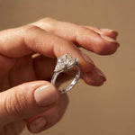 2.82 Ct Cushion Moissanite Secret Halo Engagement Ring
