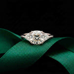 2.82 Ct Cushion Moissanite Secret Halo Engagement Ring