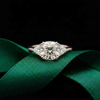 2.82 Ct Cushion Moissanite Secret Halo Engagement Ring