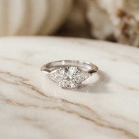 2.82 Ct Cushion Moissanite Secret Halo Engagement Ring
