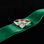 3.27 Ct Heart & Pear Moissanite Architectural Engagement Ring