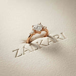 3.27 Ct Heart & Pear Moissanite Architectural Engagement Ring