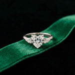 3.27 Ct Heart & Pear Moissanite Architectural Engagement Ring