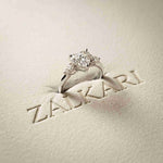 3.27 Ct Heart & Pear Moissanite Architectural Engagement Ring
