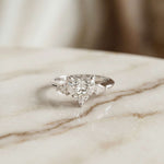 3.27 Ct Heart & Pear Moissanite Architectural Engagement Ring