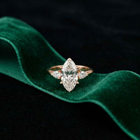 3.27 Ct Marquise & Pear Moissanite Timeless Statement Engagement Ring