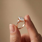 3.27 Ct Marquise & Pear Moissanite Timeless Statement Engagement Ring