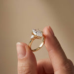3.27 Ct Marquise & Pear Moissanite Timeless Statement Engagement Ring