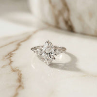 3.27 Ct Marquise & Pear Moissanite Timeless Statement Engagement Ring
