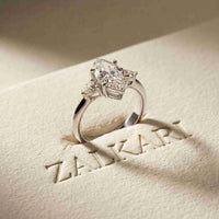 3.27 Ct Marquise & Pear Moissanite Timeless Statement Engagement Ring
