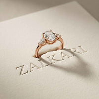 3.27 Ct Oval & Pear Moissanite Dual Harmony Engagement Ring