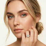 3.27 Ct Oval & Pear Moissanite Dual Harmony Engagement Ring
