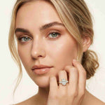 3.27 Ct Oval & Pear Moissanite Dual Harmony Engagement Ring