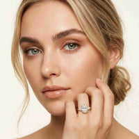 3.27 Ct Oval & Pear Moissanite Dual Harmony Engagement Ring