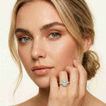 3.27 Ct Oval & Pear Moissanite Dual Harmony Engagement Ring