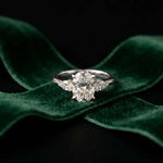3.27 Ct Oval & Pear Moissanite Dual Harmony Engagement Ring