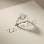 3.27 Ct Oval & Pear Moissanite Dual Harmony Engagement Ring