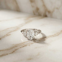 3.27 Ct Oval & Pear Moissanite Dual Harmony Engagement Ring