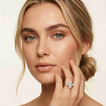 3.27 Ct Pear Moissanite with Pear Side Stones Graceful Fusion Engagement Ring
