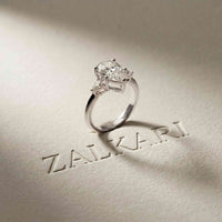3.27 Ct Pear Moissanite with Pear Side Stones Graceful Fusion Engagement Ring