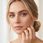 3.27 Ct Princess Moissanite with Pear Side Stones Modern Romance Engagement Ring