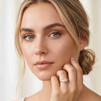 3.27 Ct Princess Moissanite with Pear Side Stones Modern Romance Engagement Ring