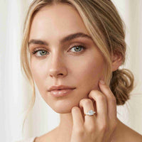 3.27 Ct Princess Moissanite with Pear Side Stones Modern Romance Engagement Ring