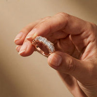 0.99 Ct Baguette Cut Moissanite Minimalist Promise Ring