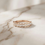 0.99 Ct Baguette Cut Moissanite Minimalist Promise Ring