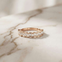 0.99 Ct Baguette Cut Moissanite Minimalist Promise Ring