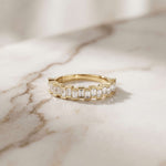 0.99 Ct Baguette Cut Moissanite Minimalist Promise Ring