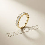 0.99 Ct Baguette Cut Moissanite Minimalist Promise Ring