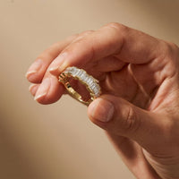 0.99 Ct Baguette Cut Moissanite Minimalist Promise Ring
