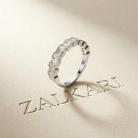 0.99 Ct Baguette Cut Moissanite Minimalist Promise Ring