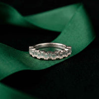 0.99 Ct Baguette Cut Moissanite Minimalist Promise Ring