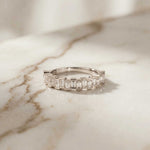 0.99 Ct Baguette Cut Moissanite Minimalist Promise Ring